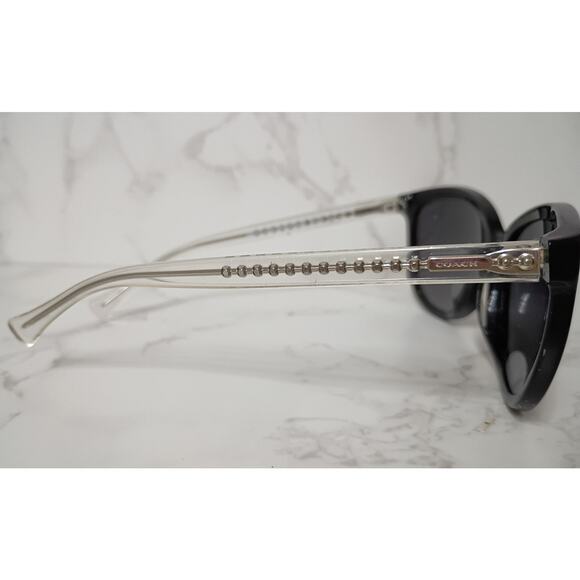 COACH Black Glitter & Crystal Cat Eye Sunglasses with Case - Picture 3 of 8